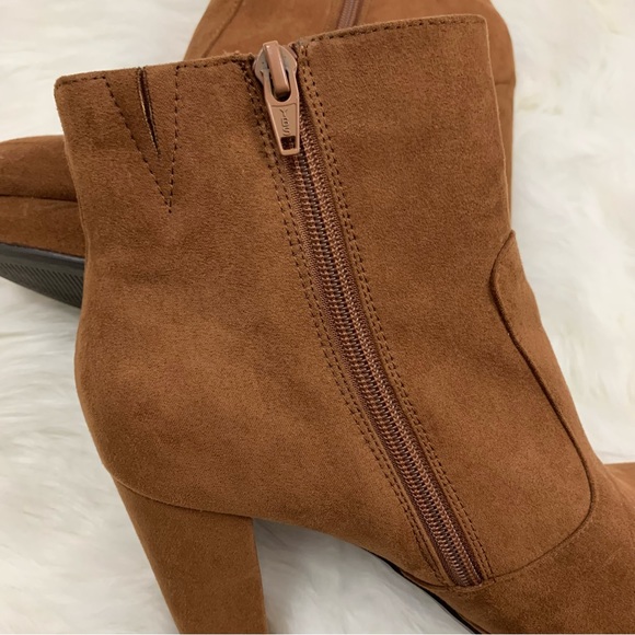 Mossimo Cognac Suede Platform Ankle Boots - Picture 8 of 12